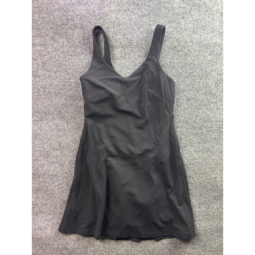 Lululemon Align Dress Women 6 Black Nulu Built-in Bra Shorts Activewear LW1EDSS